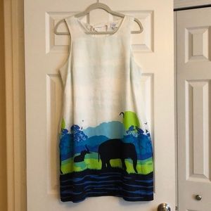 Elephant patterned shift dress